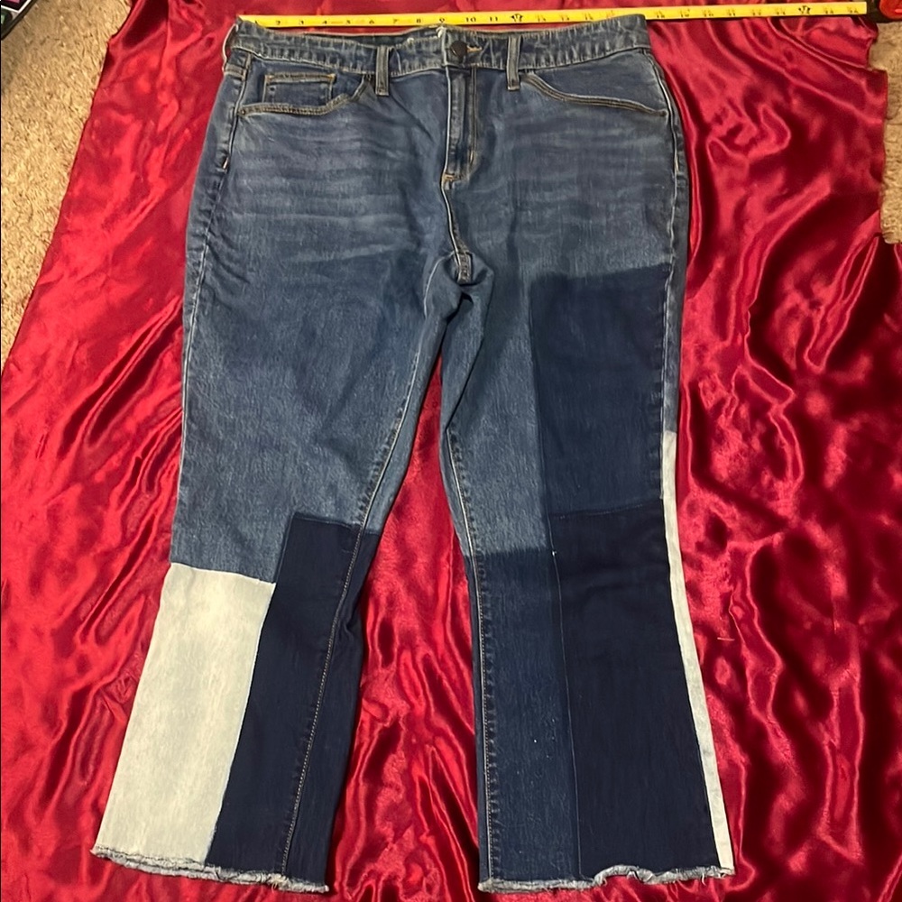 Universal Thread Patchwork Denim Jeans Sz 14 32R